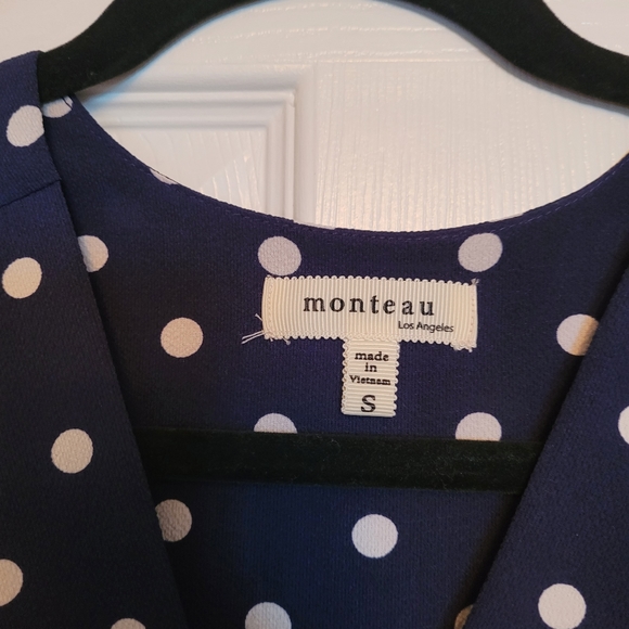 Blue and white polka dot dress - Picture 3 of 4